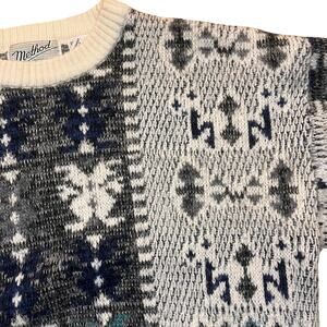 Vintage Method Men Large Wool Blend Long Sleeve Aztec Print Grandpa Sweater‎